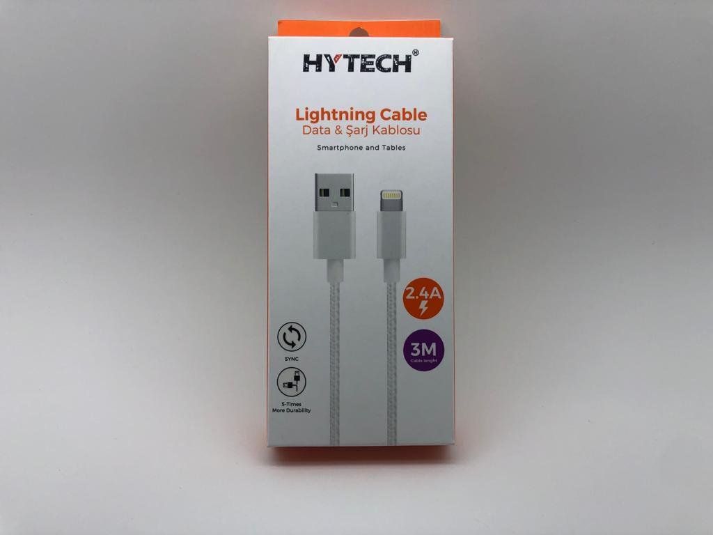 Hytech Hy-x345 2.4a 3m Iphone Şarj Kablosu Lightning Kılıflı Meta