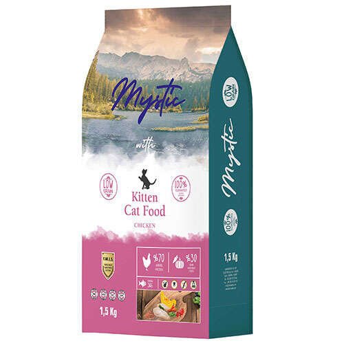 Mystic Kitten Düşük Tahıllı Tavuk Etli Yavru Kedi Maması 1,5 Kg