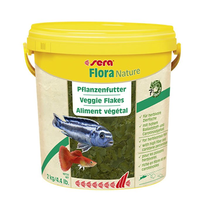 Sera Flora Bitkisel Pul Balık Yemi 10 Lt / 2000 Gram Kova