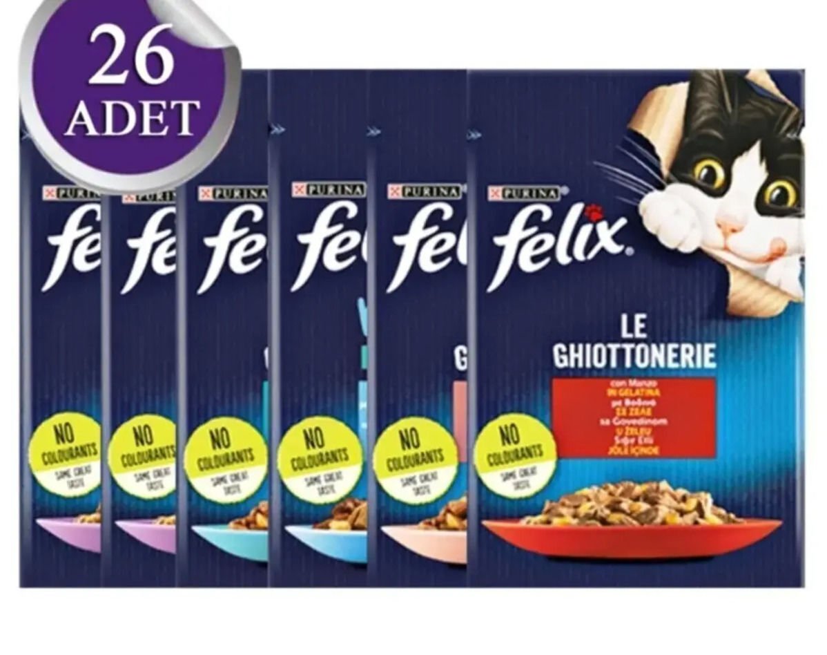 Felix Karışık Yetişkin Kedi Yaş Maması 26 X 85 gr