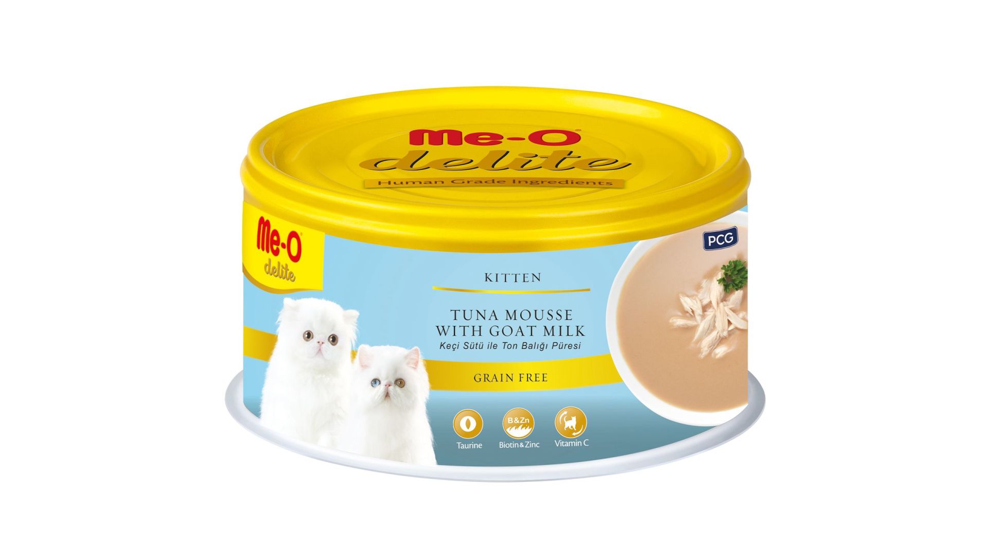 Me-O Delite Keçi Sütlü ve Ton Balıklı Tahılsız Kedi Konservesi 80 gram