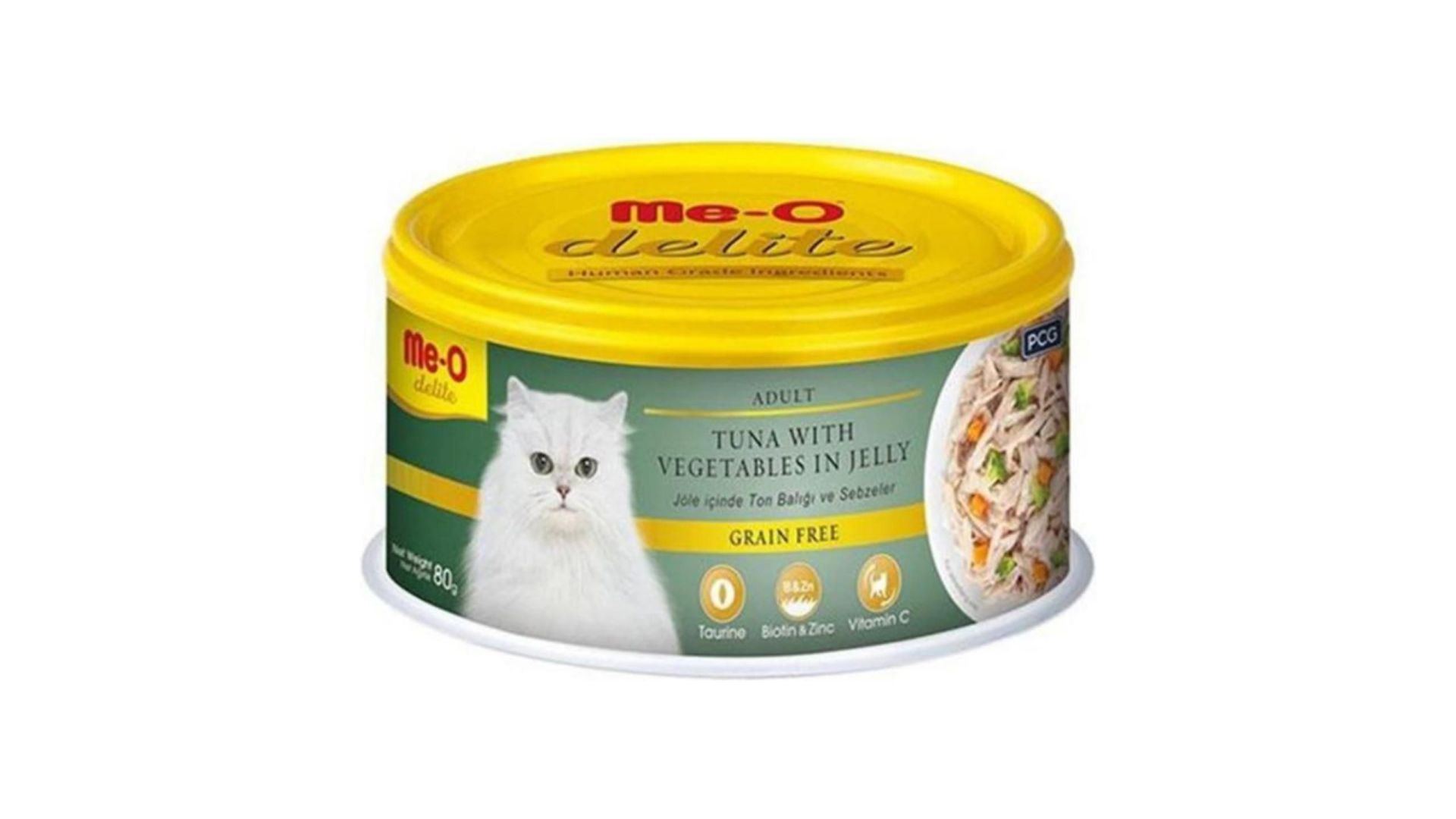 Me-O Jöle İçinde Ton Balıklı ve Sebzeli Yetişkin Yaş Kedi Maması 80 gram