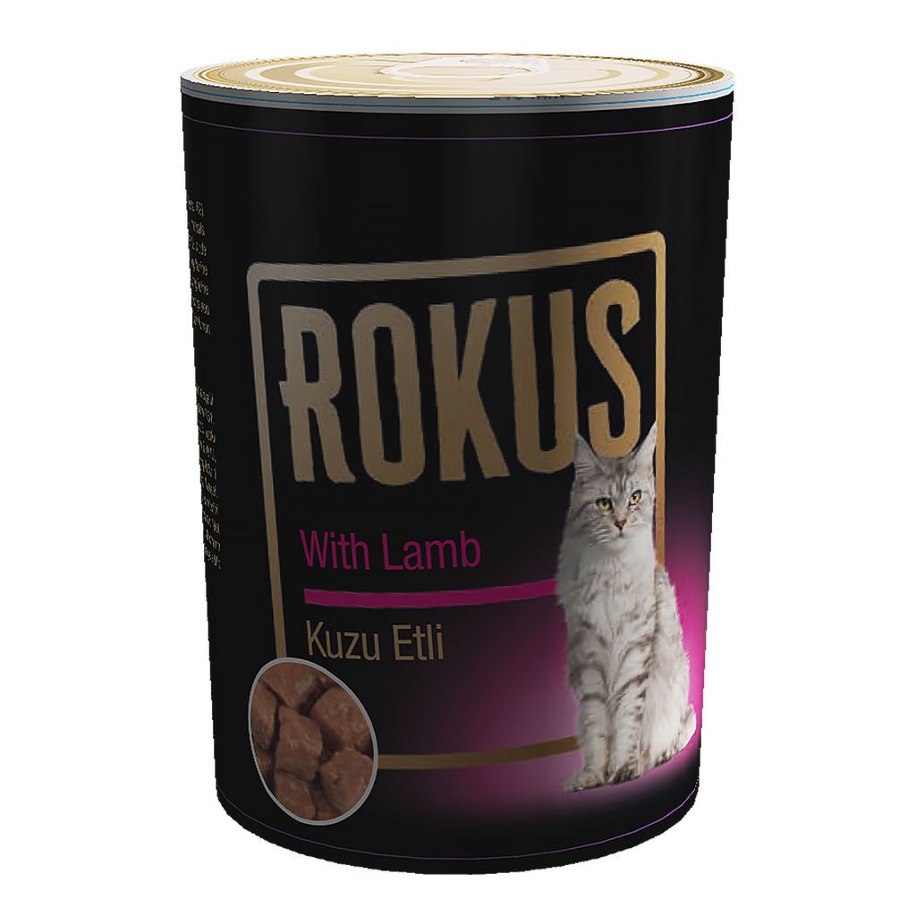 Rokus Kuzu Etli Kedi Konservesi 410 gram 24 adet