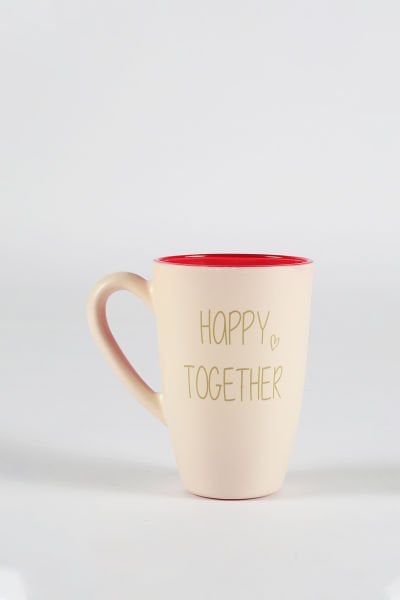 Happy Together Sloganlı Kupa Krem 325 cc