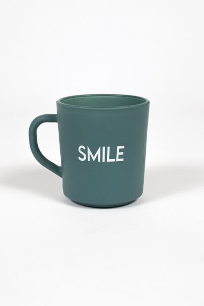 Motto Smile Sloganlı Kupa Bardak Yeşil