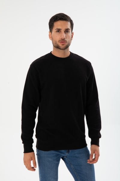 Senalik Kumaş Bisiklet Yaka Sweatshirt