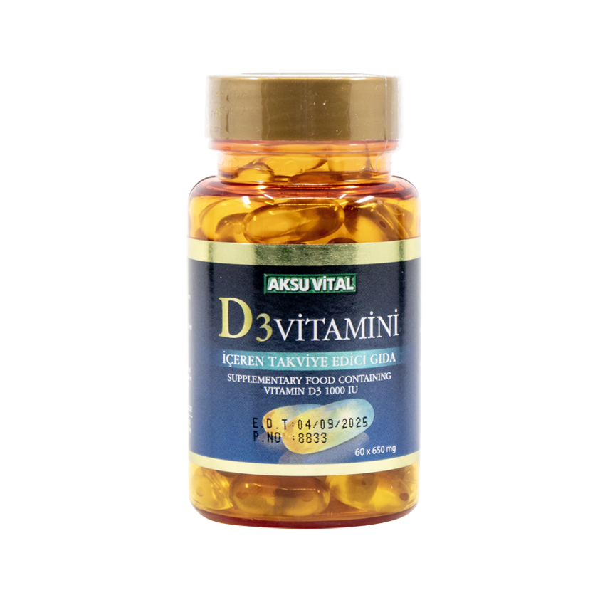 Aksu Vital D3 Vitamini 60 Kapsül * 650 mg