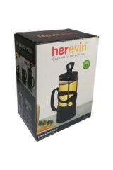 Herevin Süzgeçli Filtre Kahve Bitki Çayı French Press Siyah 660 cc