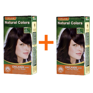 Natural Colors Organik Saç Boyası 4B Bitter Çikolata 1+1