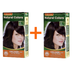 Natural Colors Organik Saç Boyası 4B Bitter Çikolata 1+1