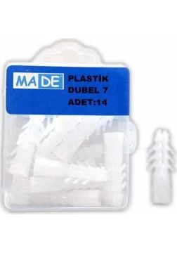 Made Plastik Dübel 7 mm (1 Kutu/14 Adet)