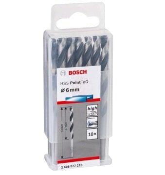 Bosch Metal Matkap Ucu HSS PointTeQ (DIN 338) 6,0 mm (10 Adet) - 2608577228