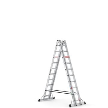 Çağsan A Tipi Çift Taraflı Sürgülü Alüminyum Merdiven 2x10 Basamaklı - TA003