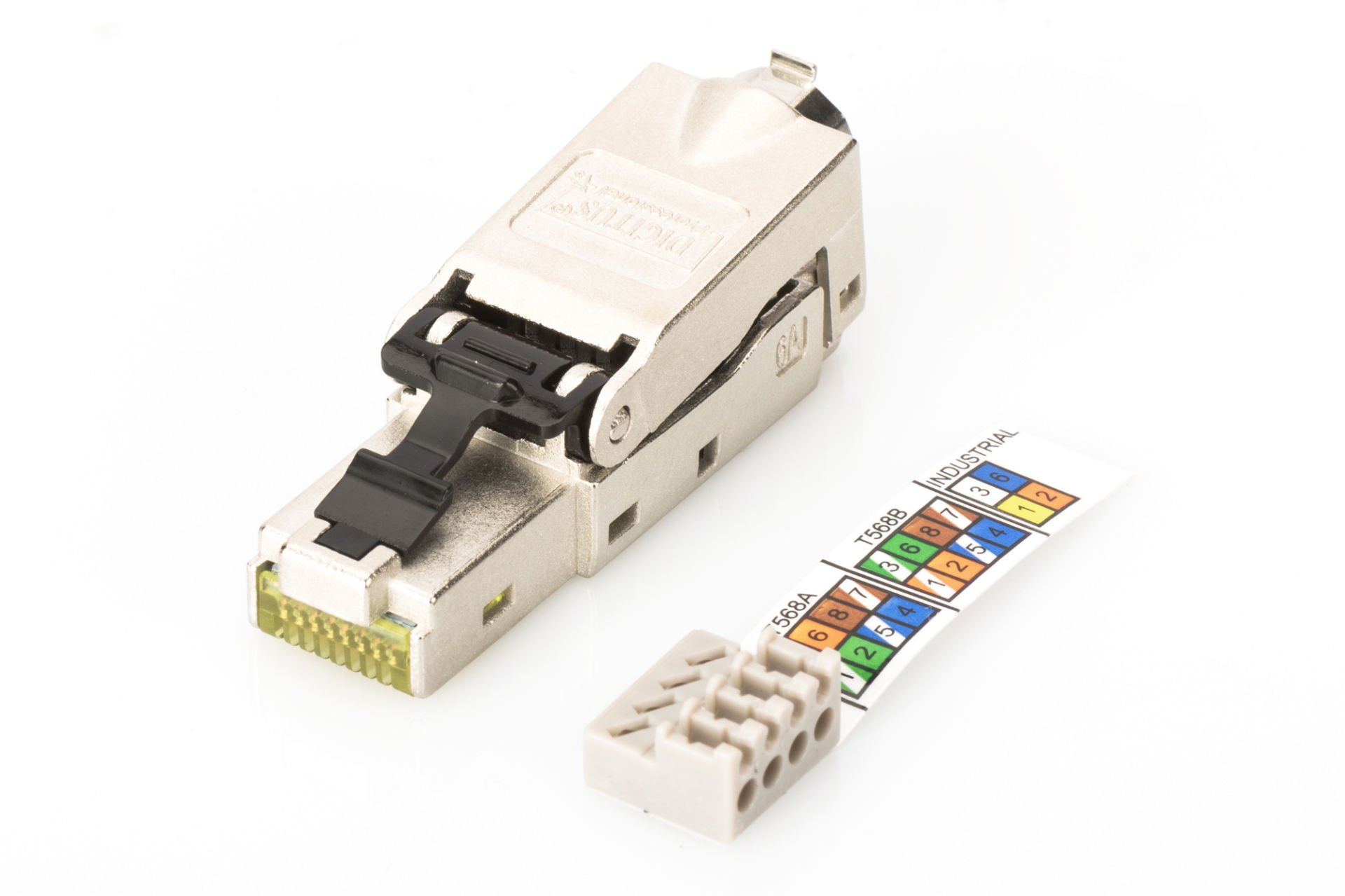 Assmann Digitus Zırhlı/Shielded Saha Tipi Rj45 Konnektör, Awg 22-27, 10 Gbit Ethernet, Poe+, Toz Koruma Kapaklı, Kıvrım Koruyucusu