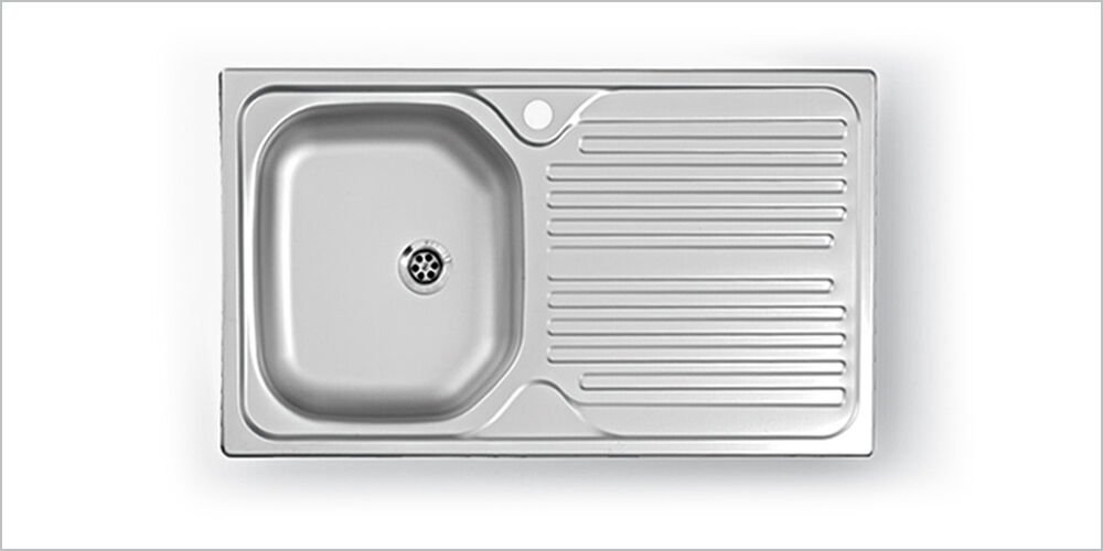 Artenova Ankastre Eviye Mat 1 Hazneli Damlalıktan Taşmalı Eviye (Sifon Dahil S-002) 435x860 mm (AE8650T)