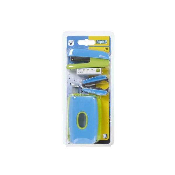 Rapid Zımba ve Delgeç Set Mini F5 Mavi / Yeşil - 5000370