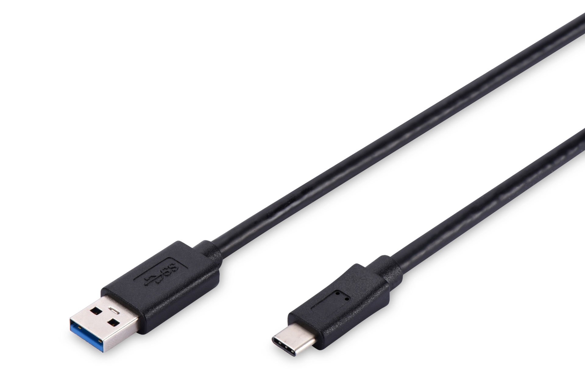 Assmann Usb Tip C Bağlantı Kablosu, Usb Tip C Erkek (Usb 3.1) - Usb Tip A Erkek (Usb 2.0), 1 Mt, Awg 24/28, 2X Zırhlı, Ul, Nikel Kaplama, Siyah Renk, Super Speed