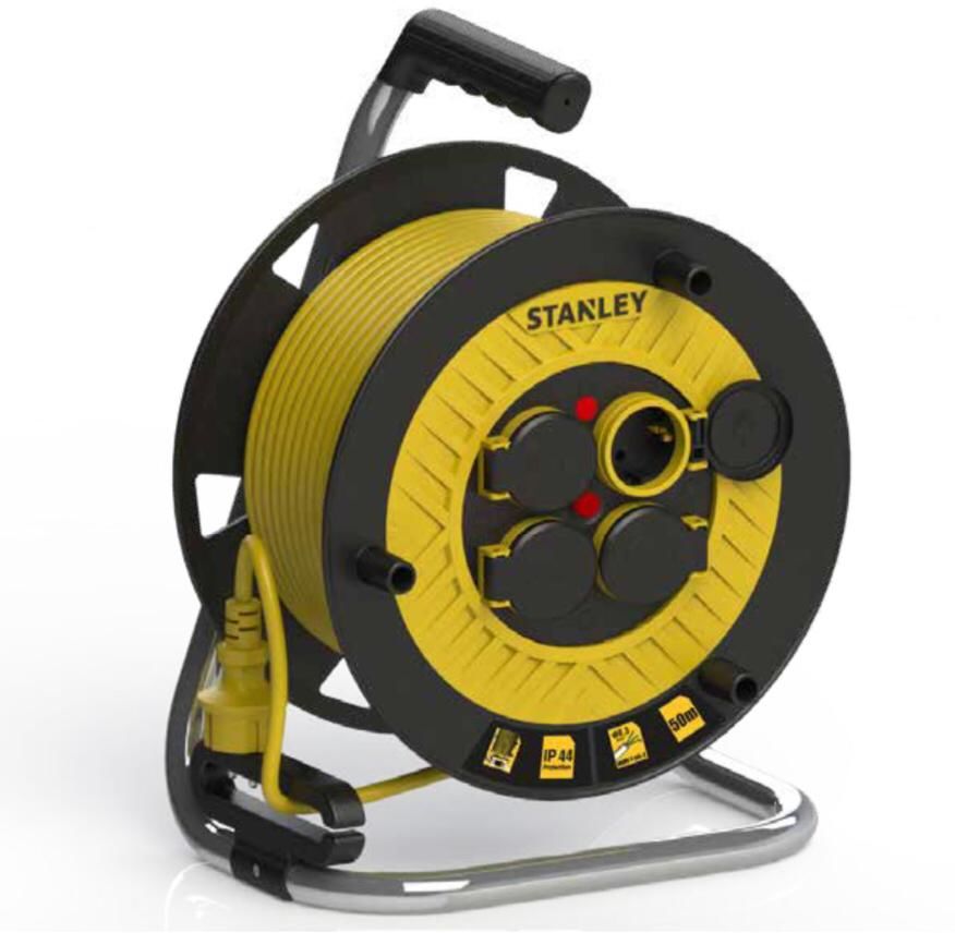 Stanley ST-P Serisi IP44 4 Soketli 40 Metre Makaralı Kablo / 3x2,5 mm