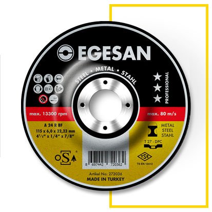 Egesan Taşlama Diski Pro Metal 180x8,0x22,23 mm (A 24 R BF)