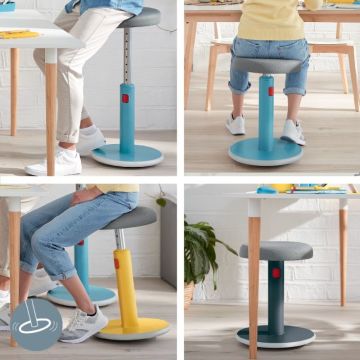 Leitz Ergo Active Ayaklı Tabure 2'Si 1 Arada, Sit Stand Stool, 65180019, Sarı