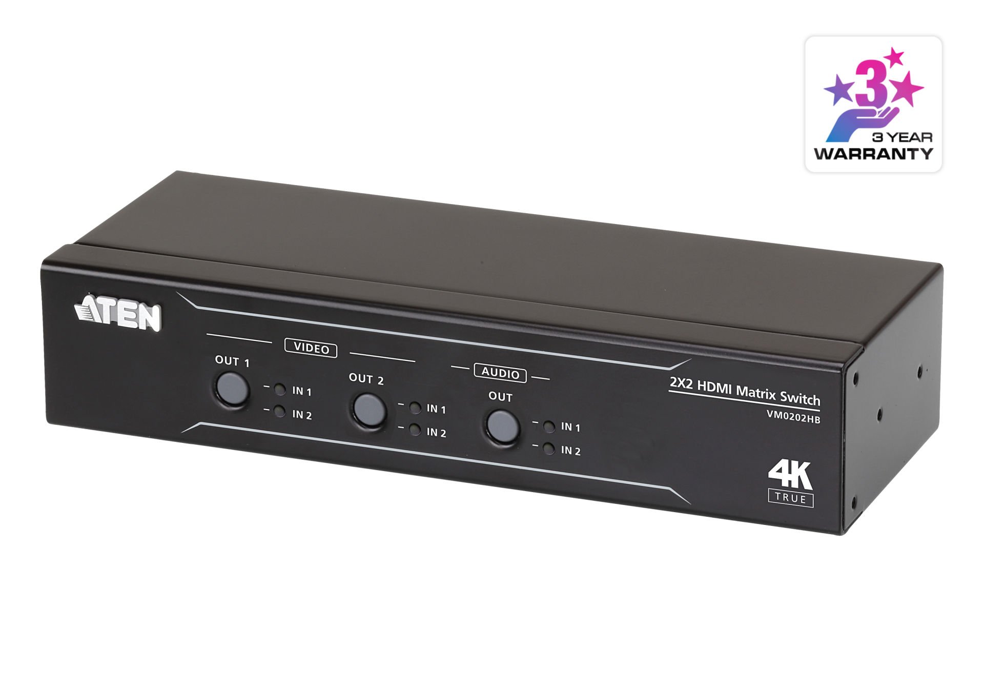 Aten 2 X 2 True 4K Hdmı Matrix Switch With Audio De-Embedder