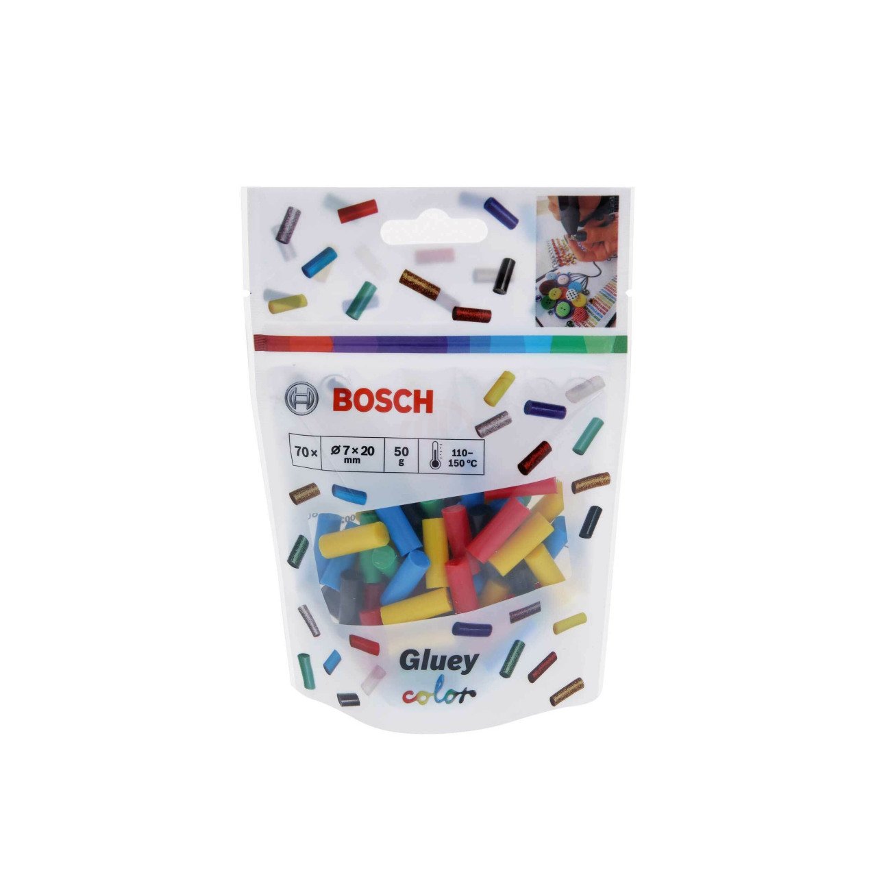 Bosch Tutkal Çubuğu 7x20 mm 50 Gr Renkli (70 Adet) (Gluey) - 2608002005