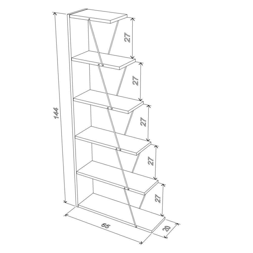 Kitaplık Mini (Ceviz-Krom) Ürün Kodu : 30944