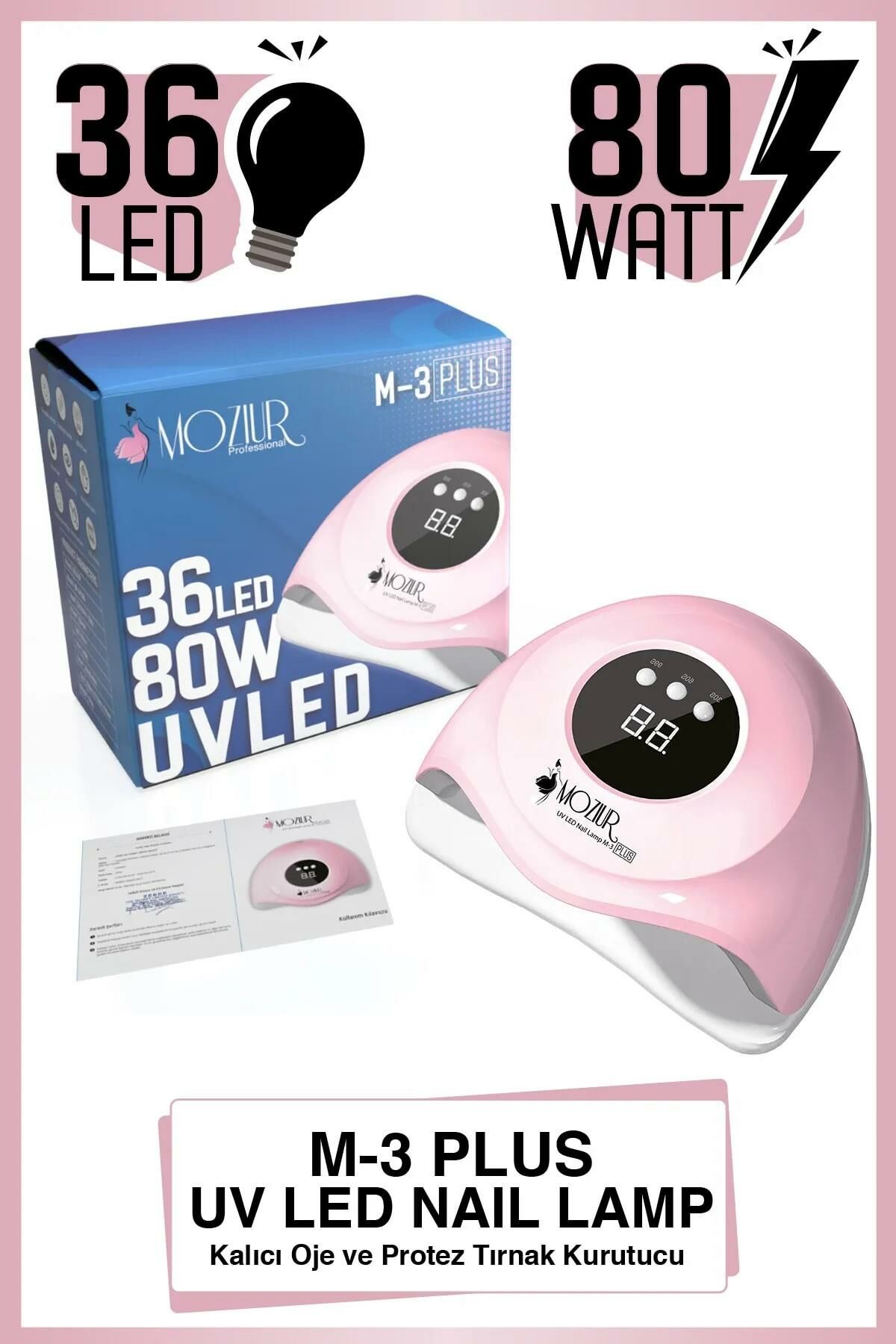 MOZIUR M-3 PLUS 36 LED 80W UV LED Kalıcı Oje ve Protez Tırnak Kurutucu