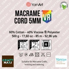 YARNART MACRAME CORD 5 MM VR - MAKROME EL ÖRGÜ İPİ