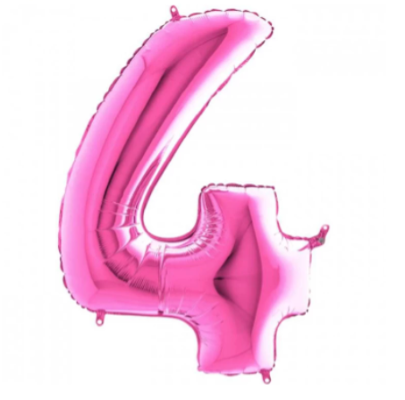 40'' Pembe 4 Rakam Folyo Balon 100 Cm