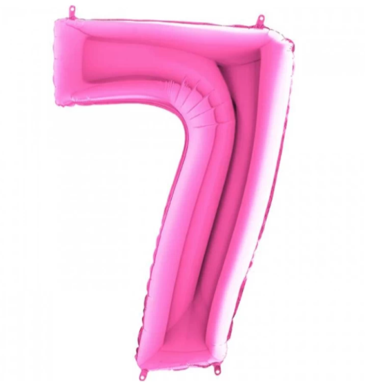 40'' Pembe 7 Rakam Folyo Balon 100 Cm
