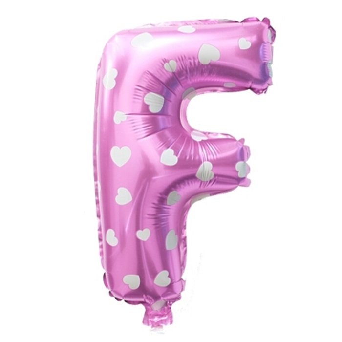 F Harf Mavi Kalpli Folyo Balon 16 inç