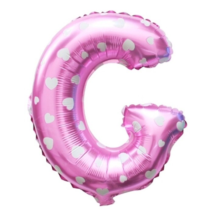 G Harf Pembe Kalpli Folyo Balon 16 inç