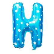 H Harf Mavi Yıldız Folyo Balon 16 inç