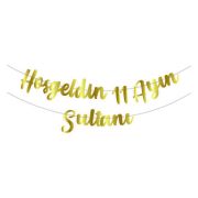 Hoş Geldin 11 Ayın Sultanı Gold Kaligrafi Banner