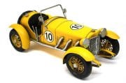 Dekoratif Metal Yarış Arabası Sarı 27*13 cm