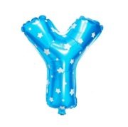 Y Harf Mavi Yıldız Folyo Balon 16 inç