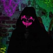 Neon Pilli Maske Fuşya Işık