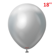 18'' Mirror Balloons Silver 1 adet