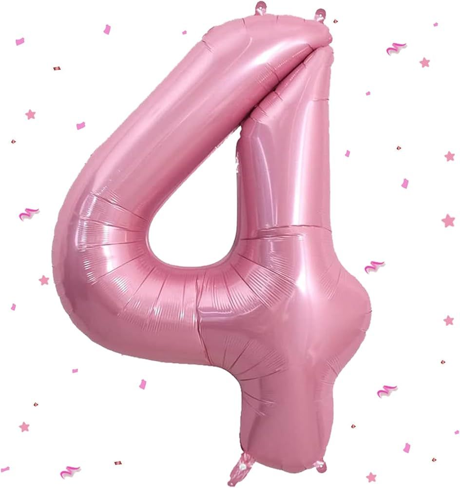 4 Rakam 40'' Açık Pembe Folyo Balo