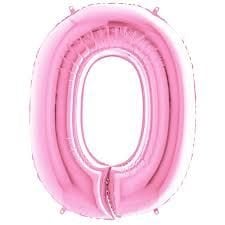 0 Rakam 40'' Açık Pembe Folyo Balo