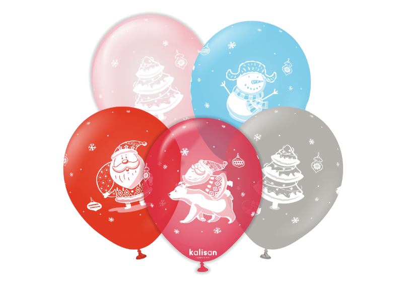 Yılbaşı Temalı Santa Claus Mix 12 '' 25 adet Balon