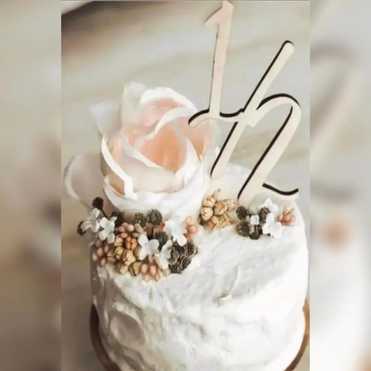 1/2 Yarım Yaş Ahşap Pasta Üzeri Yazı