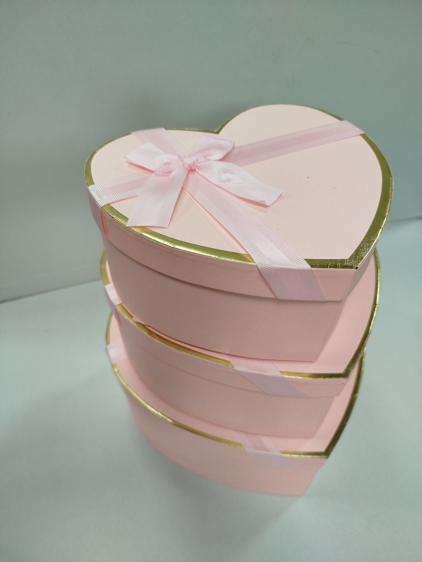 Sevgililer Günü Kalp Kutu 3'lü Pembe Gold Detaylı 125345