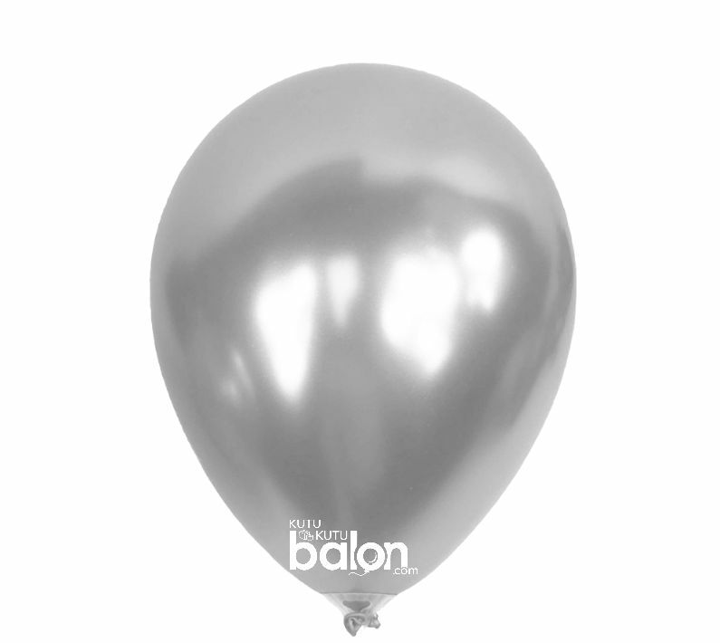 Kutu Kutu Balon Metalik Gümüş 100' lü 12''