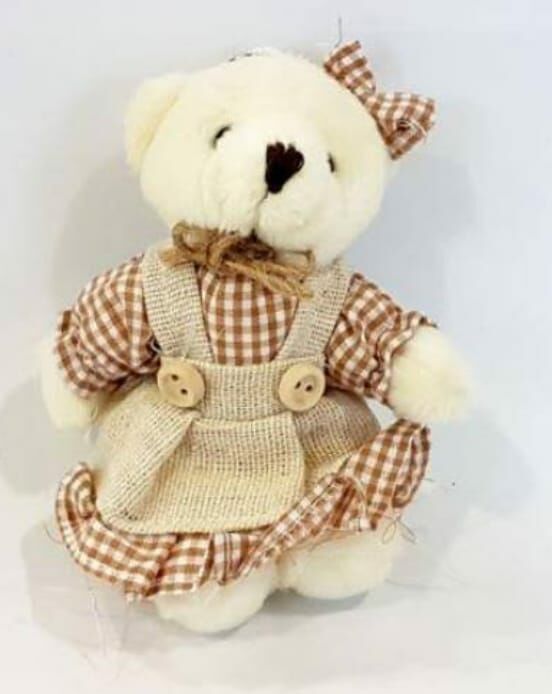 Kıyafetli Kız Peluş Ayı 10 cm