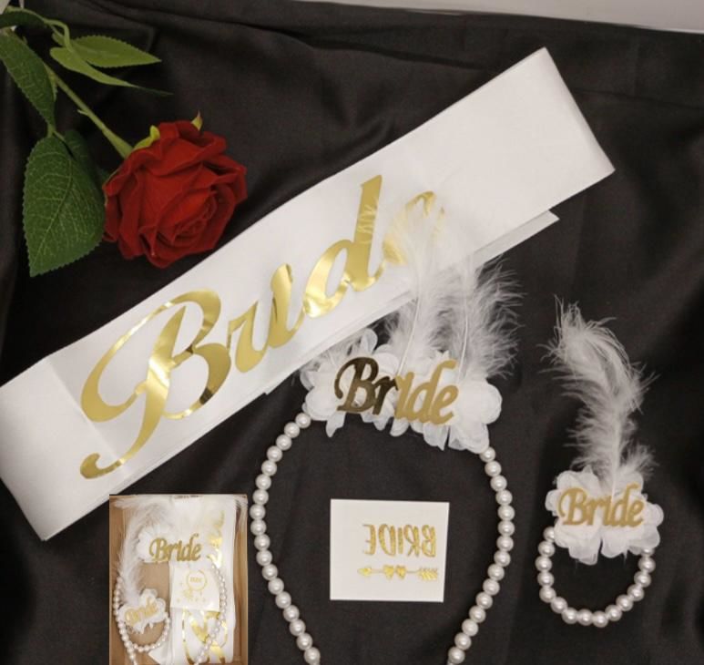 BRİDE İNCİLİ 4'LÜ SET BEYAZ GOLD