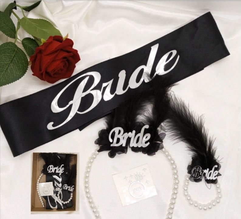 BRİDE İNCİLİ 4'LÜ SET SİYAH GÜMÜŞ