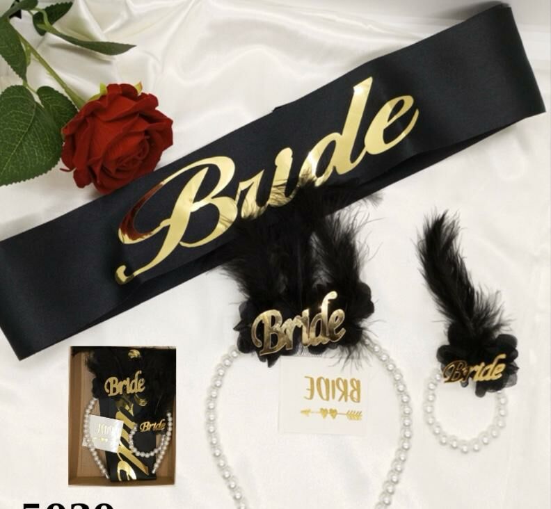 BRİDE İNCİLİ 4'LÜ SET SİYAH GOLD