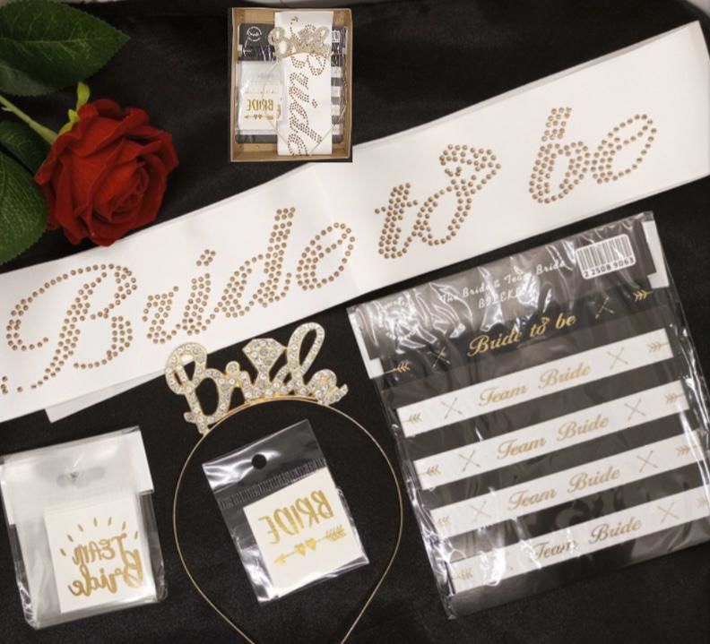 BRİDE TO BE TAŞLI 4'LÜ SET BEYAZ GOLD